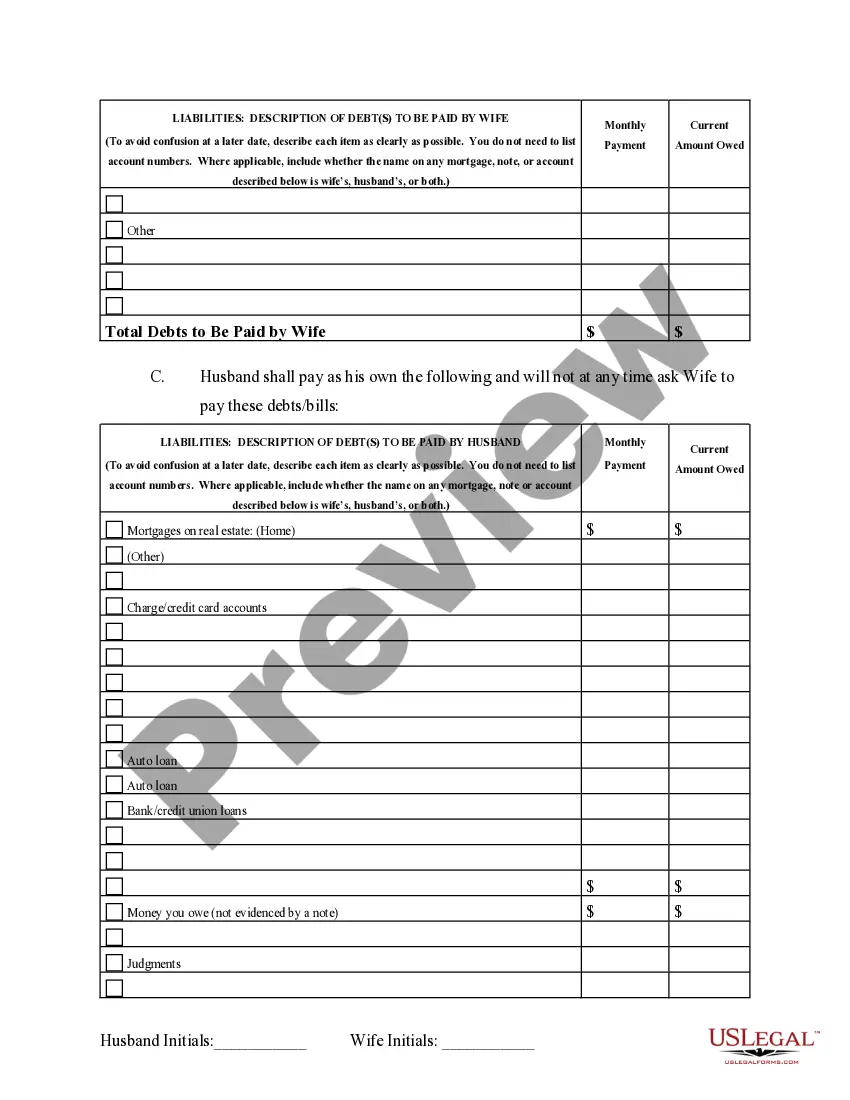 Preview Marital Domestic Separation and Property Settlement Agreement Adult Children Parties May have Joint Property or Debts where Divorce Action Filed
