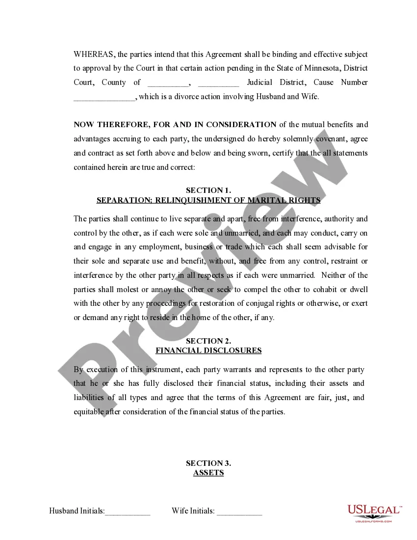 Preview Marital Domestic Separation and Property Settlement Agreement Adult Children Parties May have Joint Property or Debts where Divorce Action Filed
