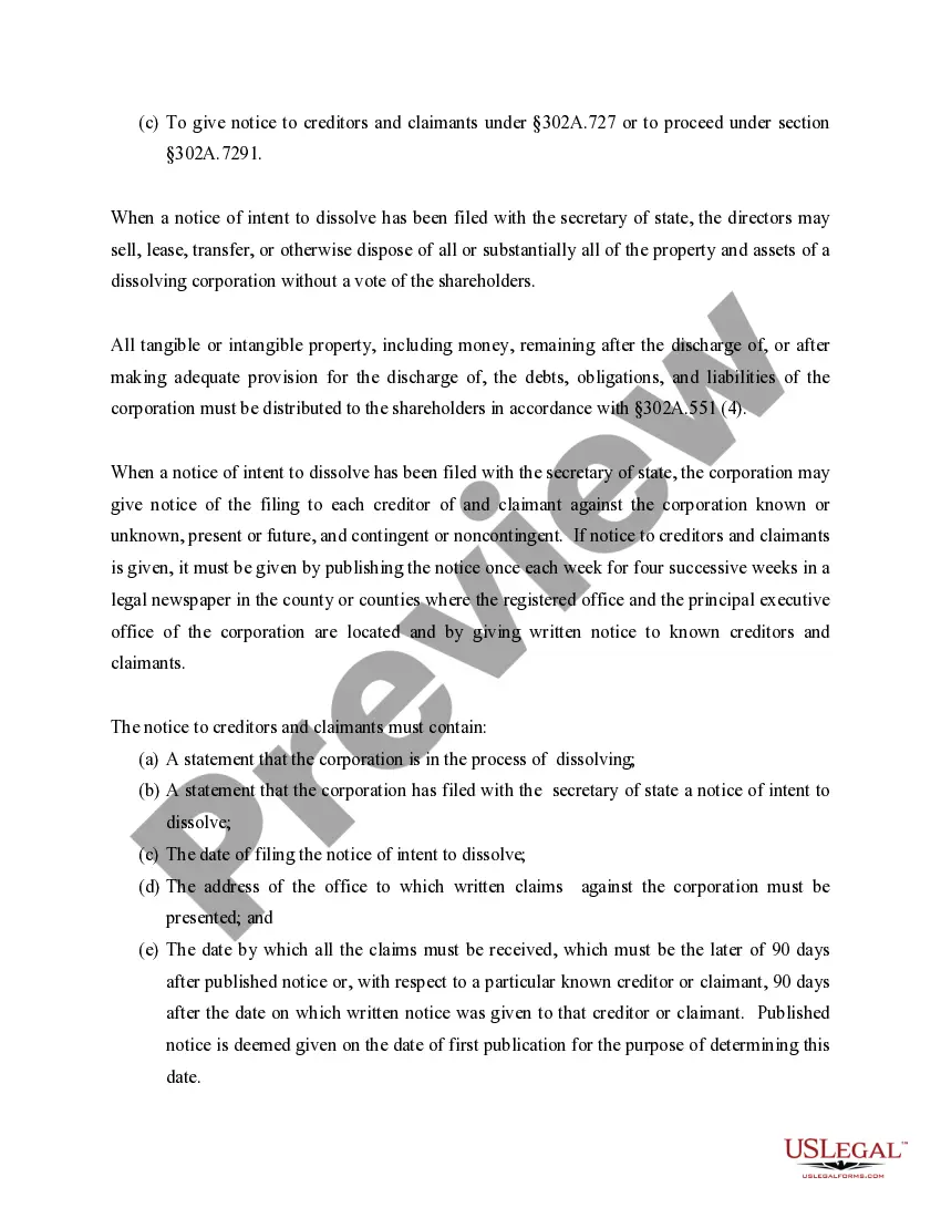 Preview Minnesota Dissolution Package to Dissolve Corporation