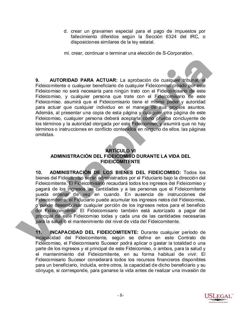 Preview Fideicomiso en vida para esposo y esposa sin hijos