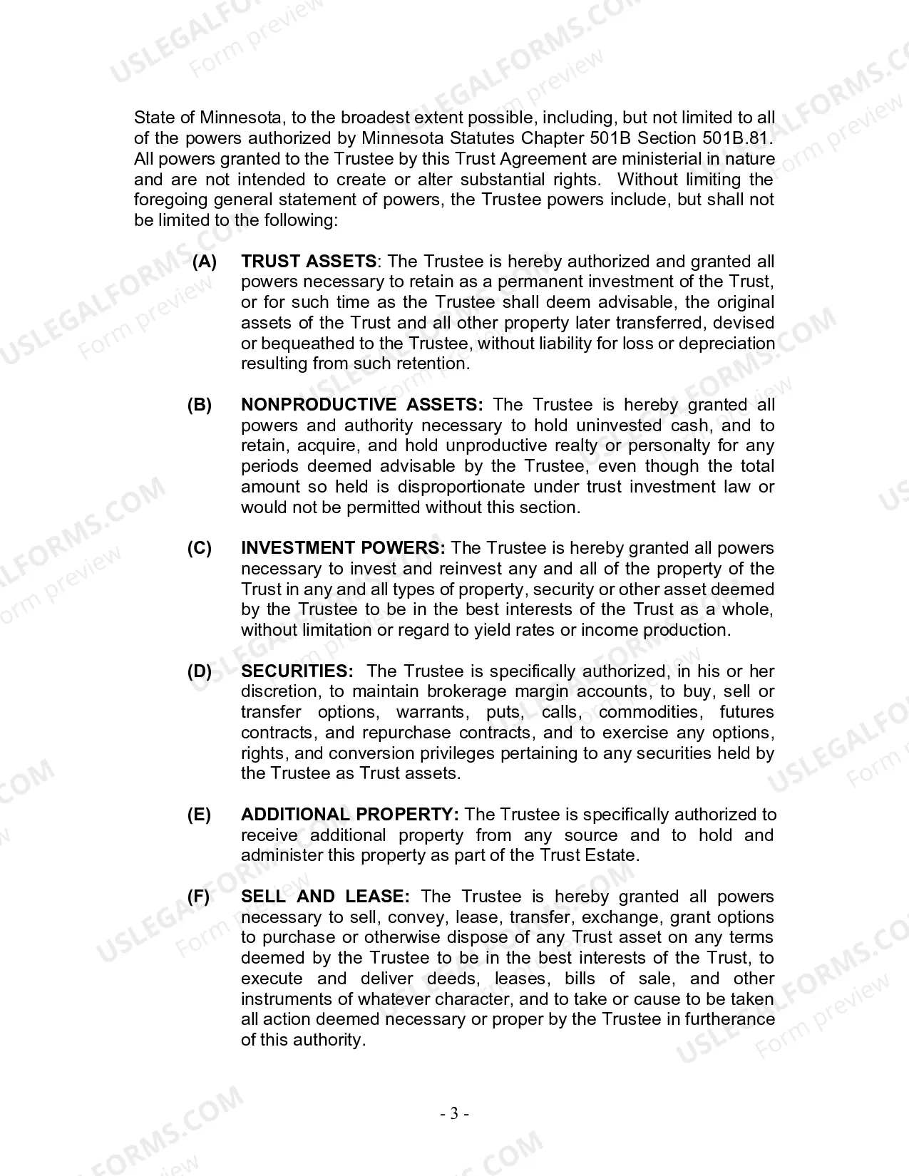 Preview Revocable Living Trust for Husband and Wife with No Children