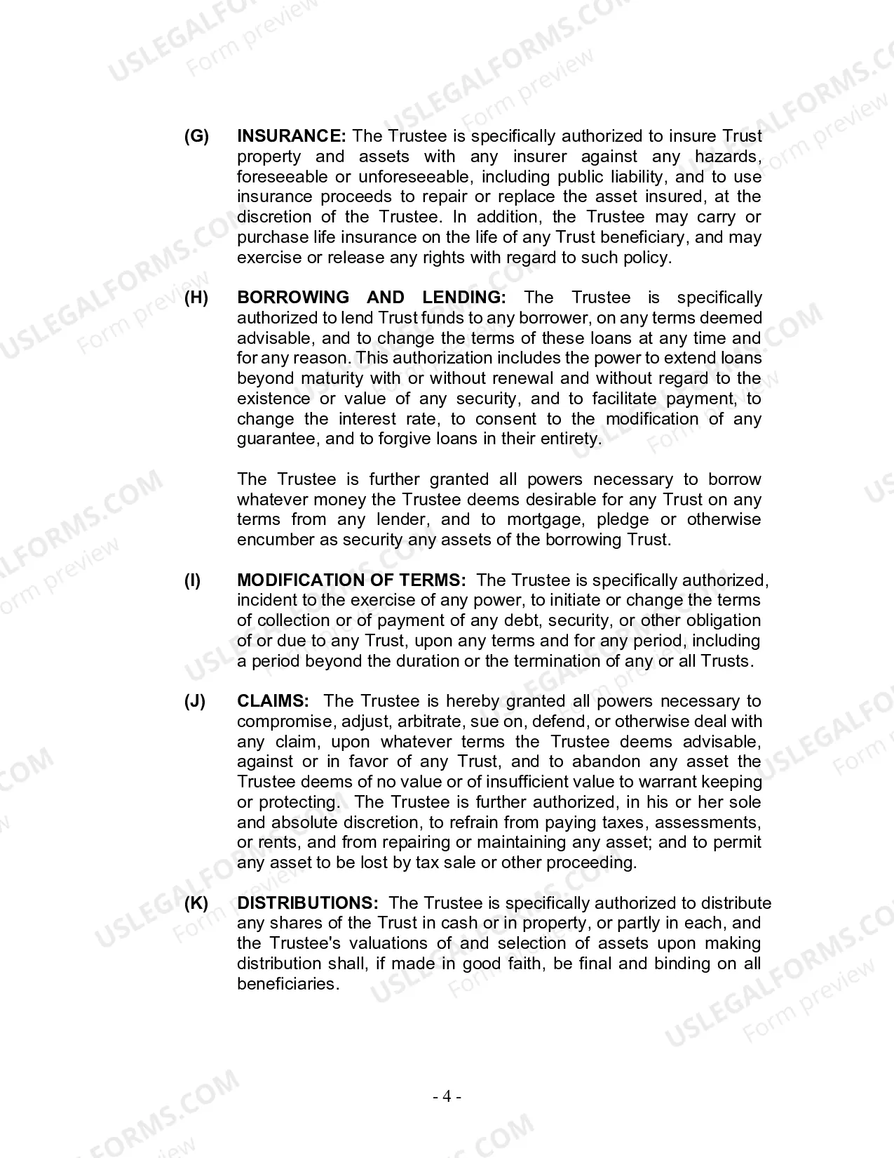 Preview Revocable Living Trust for Husband and Wife with No Children