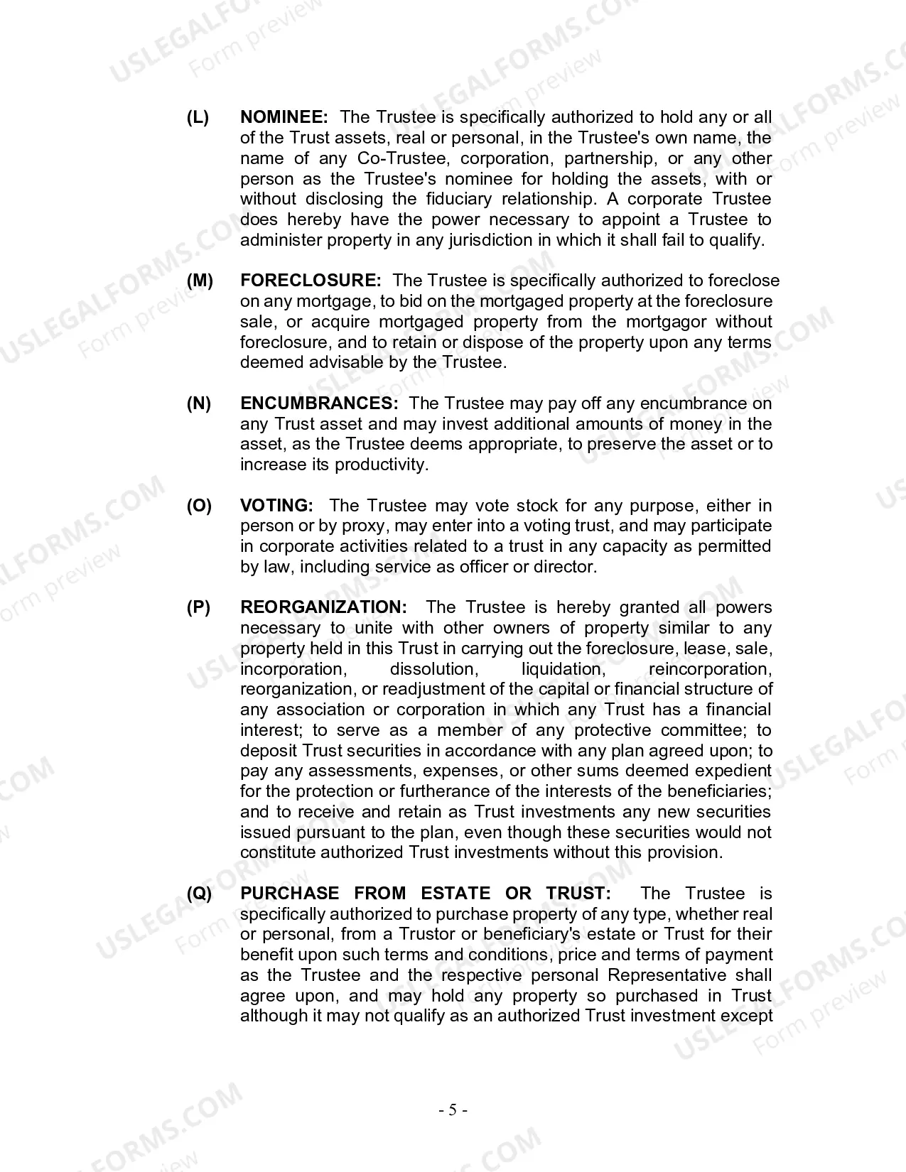 Preview Revocable Living Trust for Husband and Wife with No Children