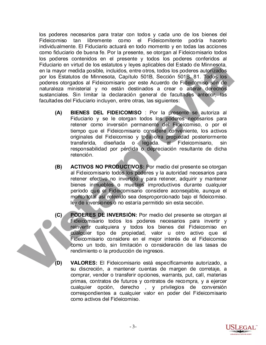 Preview Fideicomiso en Vida para Individuos Solteros, Divorciados o Viudos (o Viudos) sin Hijos
