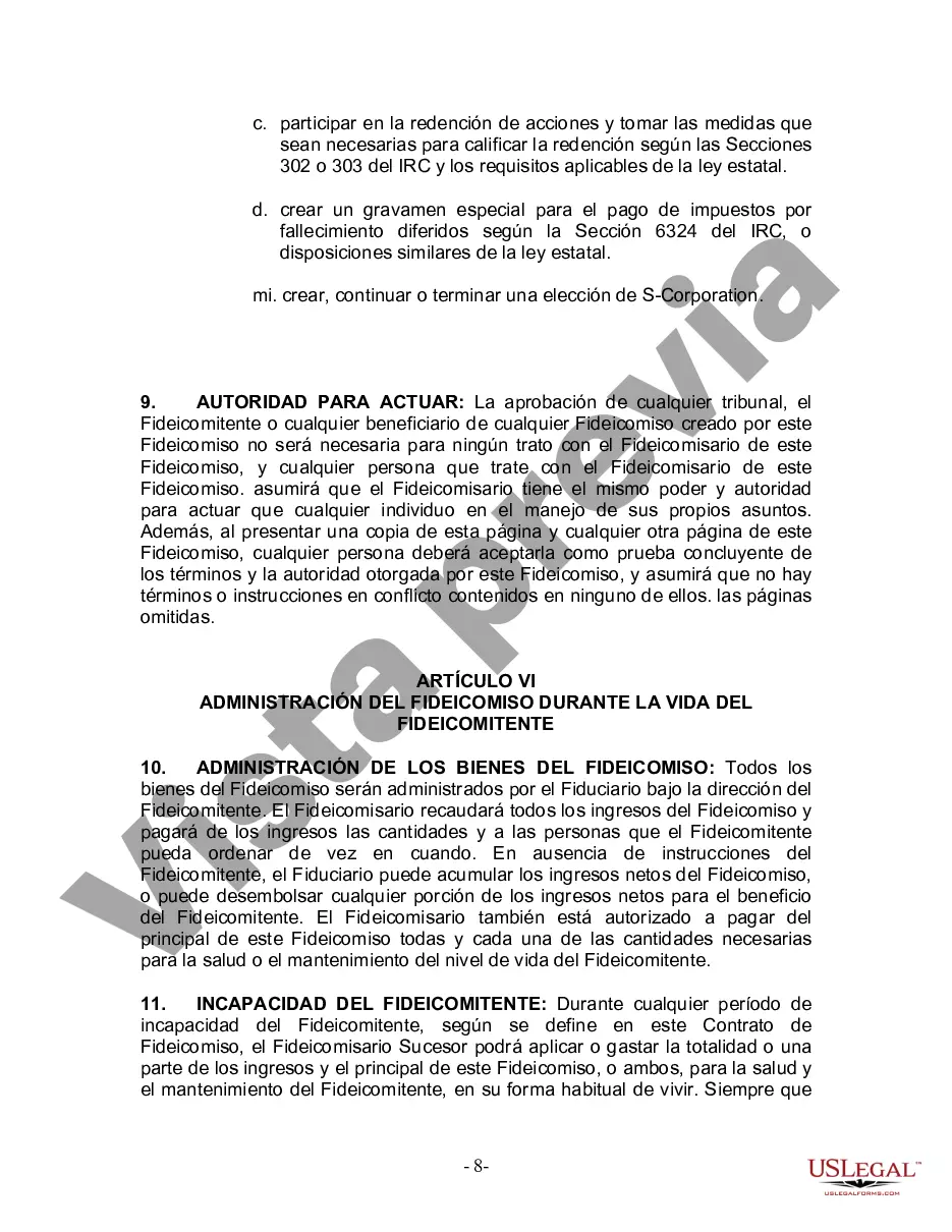 Preview Fideicomiso en vida para esposo y esposa con un hijo