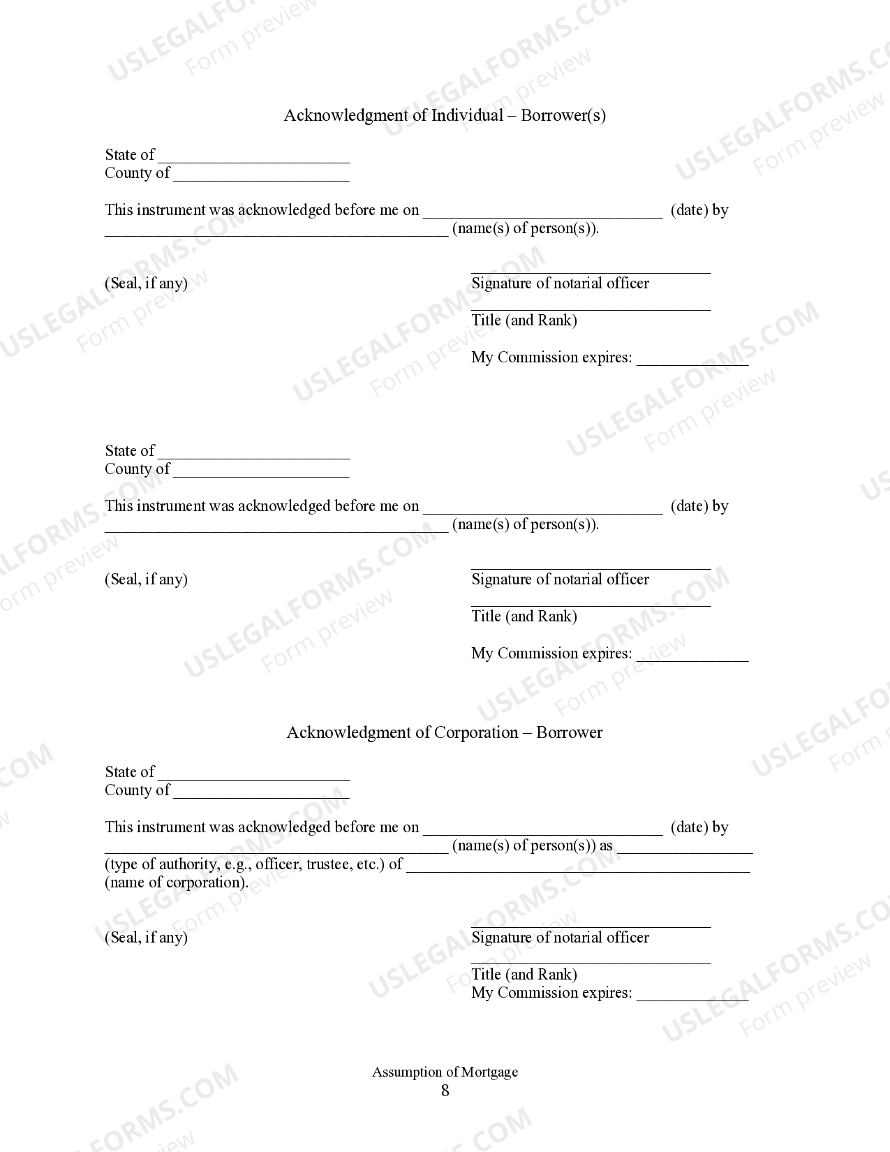 Assumption Form Minnesota Assumption Agreement of Mortgage and Release of Original ...