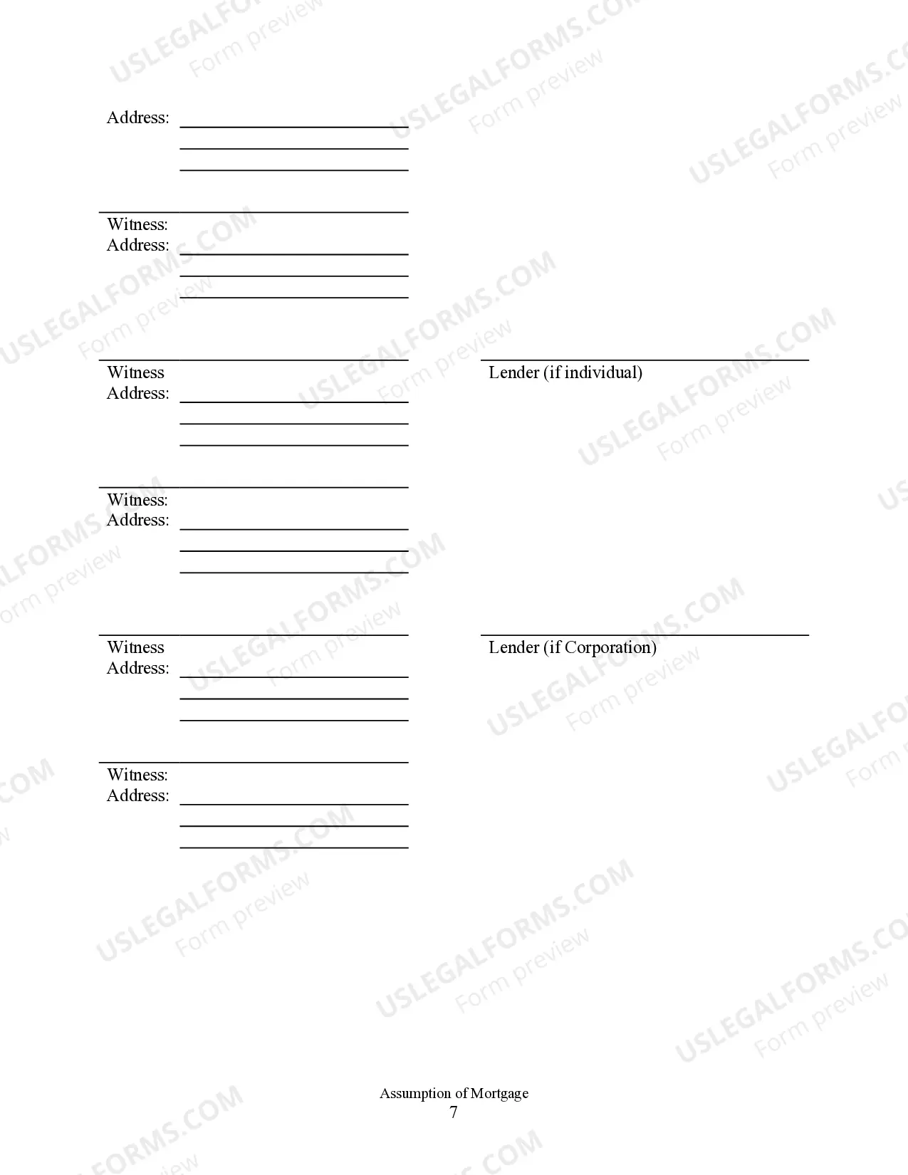 Preview Assumption Agreement of Mortgage and Release of Original Mortgagors