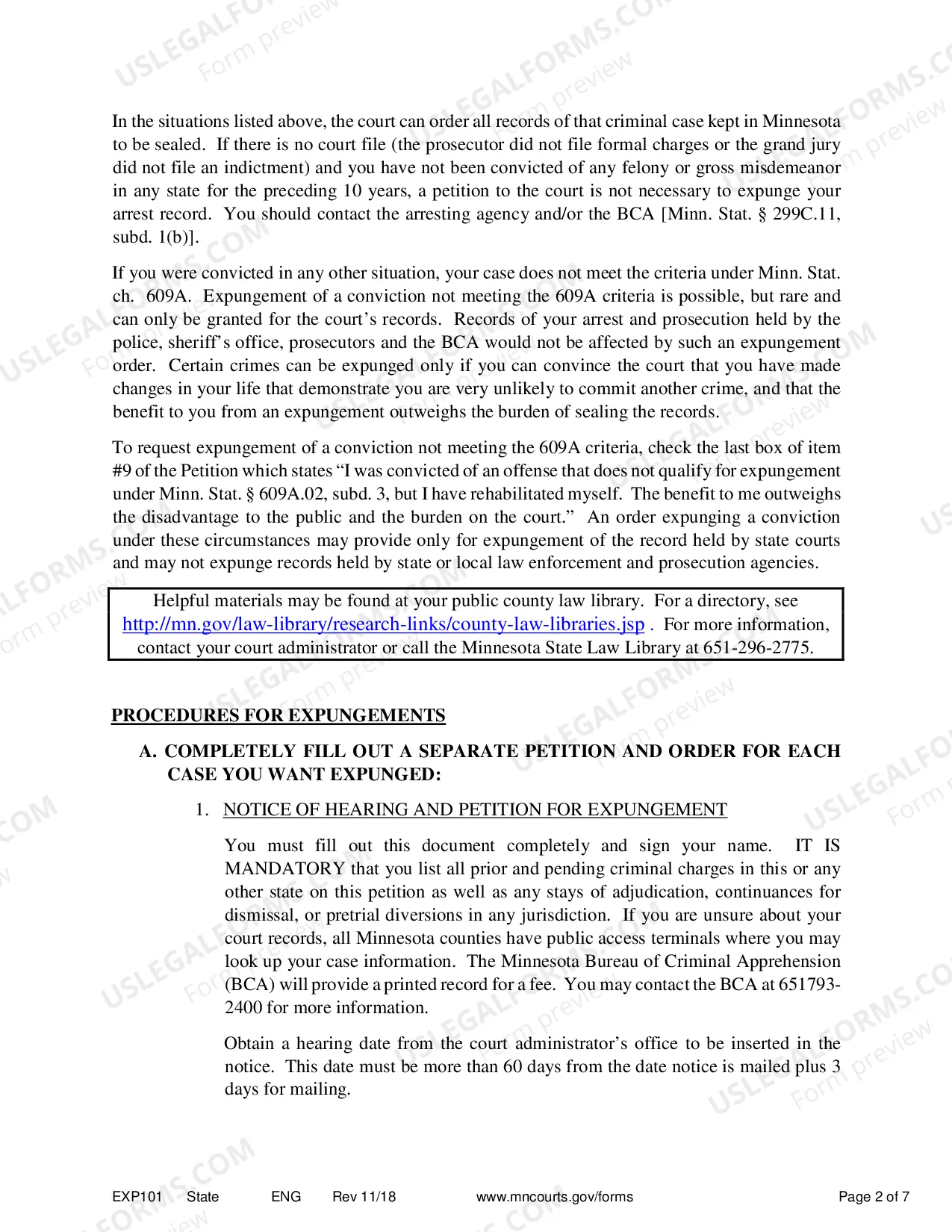 Preview Petitioner Instructions for Expungement, Sealing of Criminal Records
