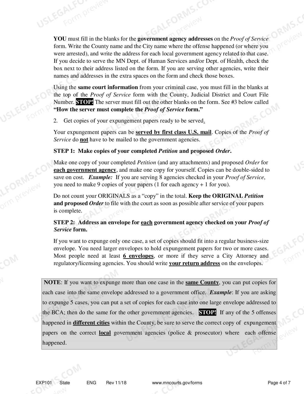 Preview Petitioner Instructions for Expungement, Sealing of Criminal Records