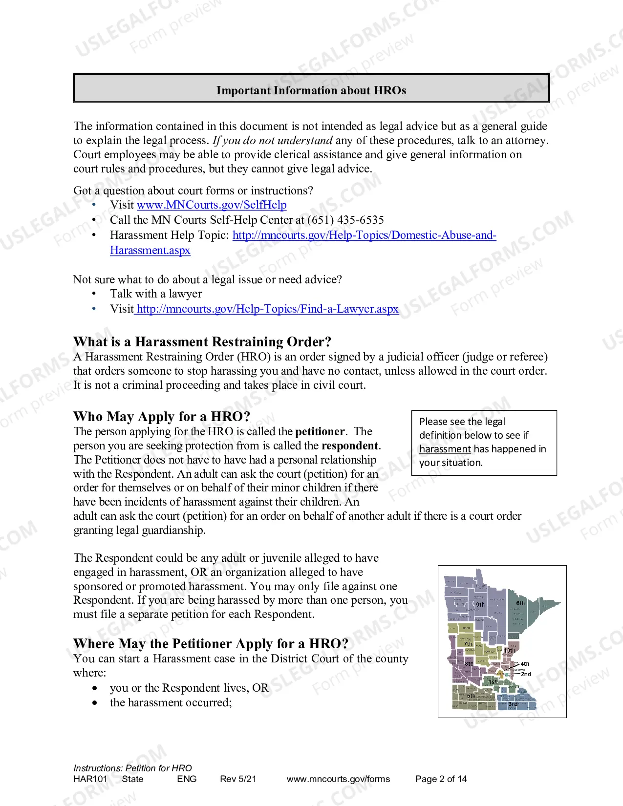 Preview How to Apply for a Harassment Restraining Order - Petitioner Instructions