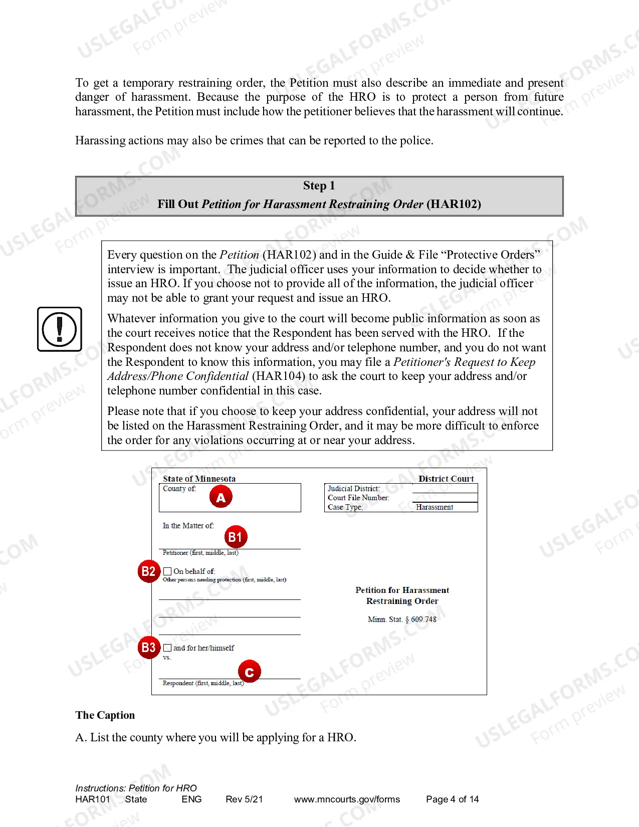 Preview How to Apply for a Harassment Restraining Order - Petitioner Instructions