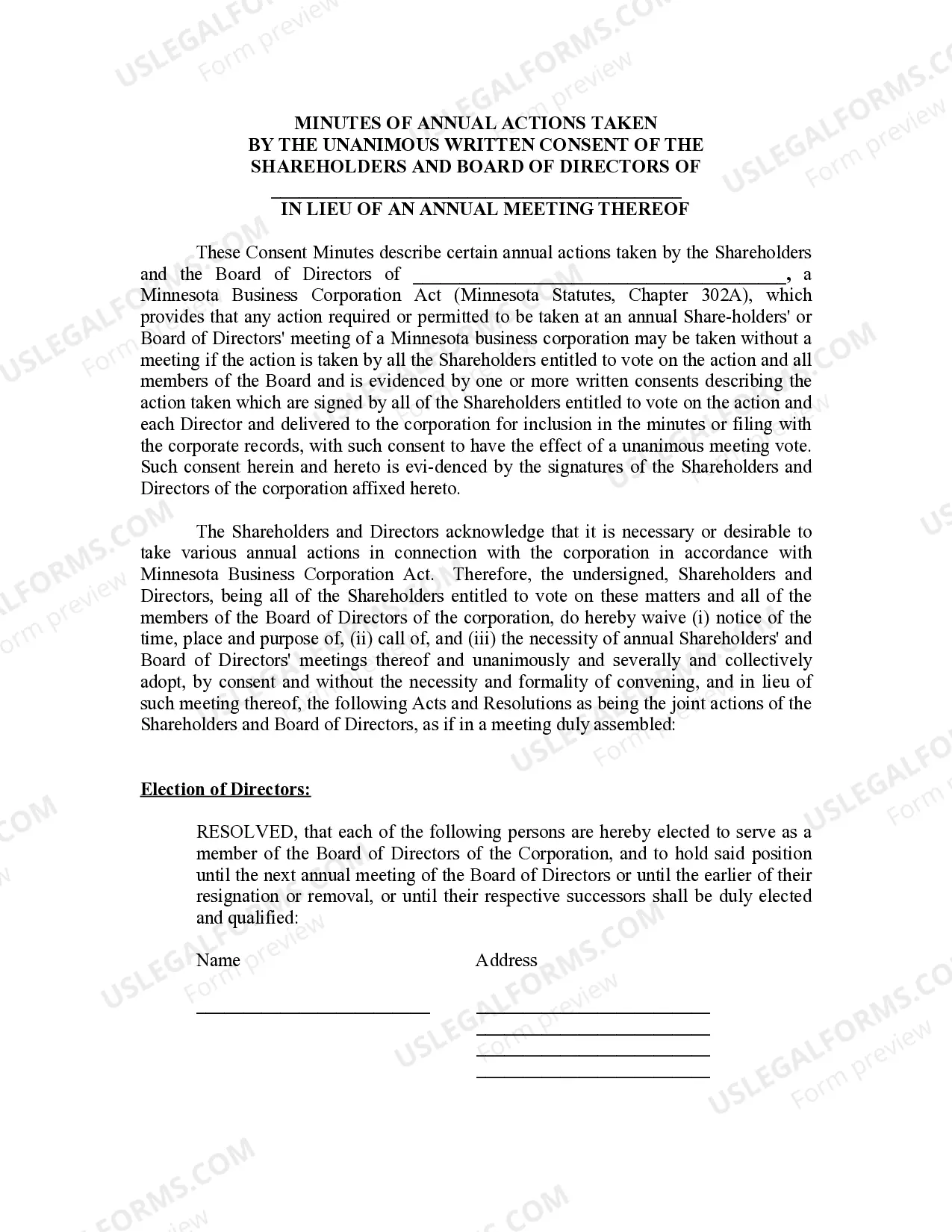 Preview Annual Minutes