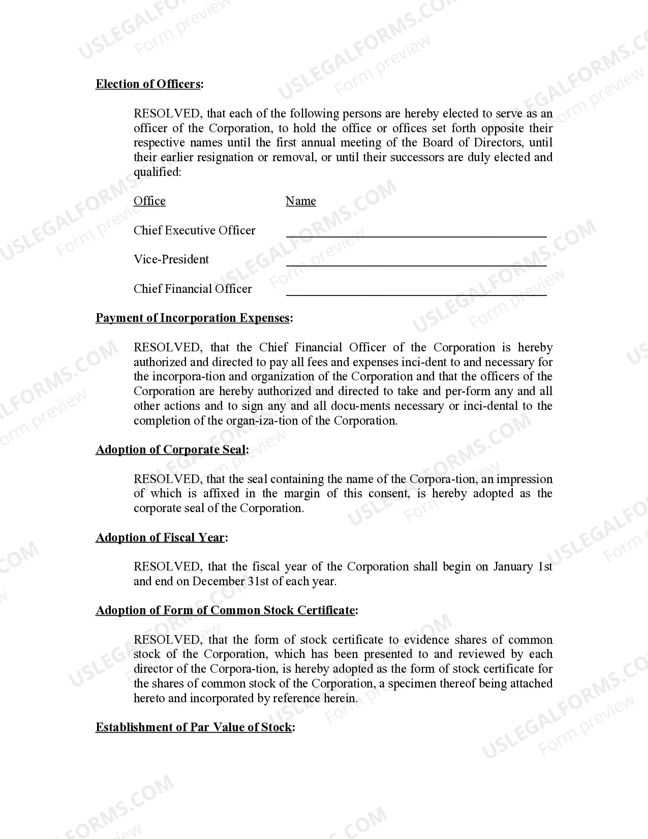 Preview Minutes for Organizational Meeting