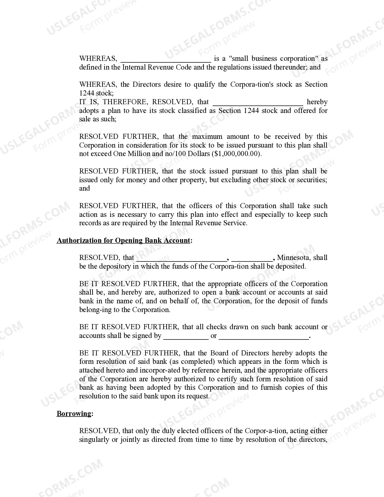 Preview Minutes for Organizational Meeting
