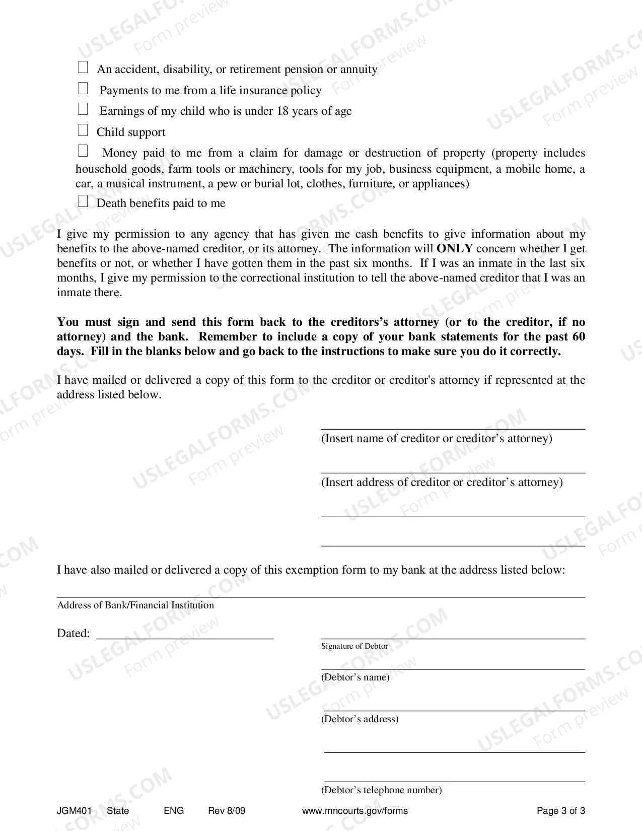 Preview Exemption Notice