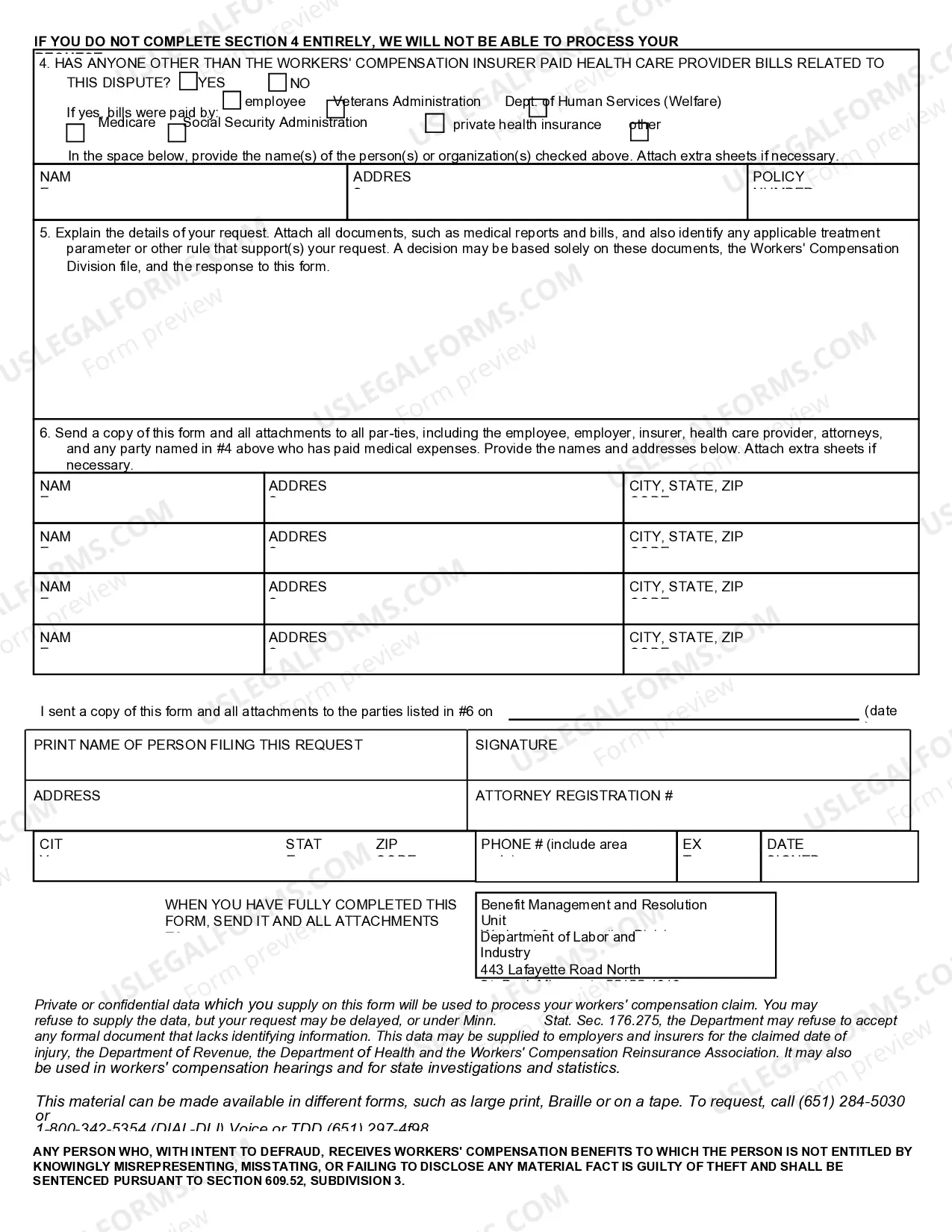Preview Medical Request for Workers' Compensation