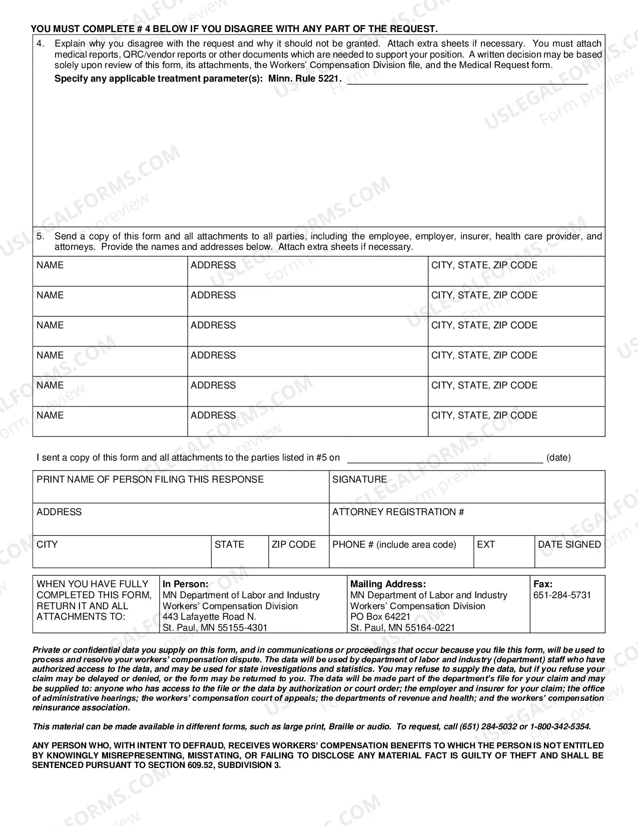 Preview Medical Response for Workers' Compensation