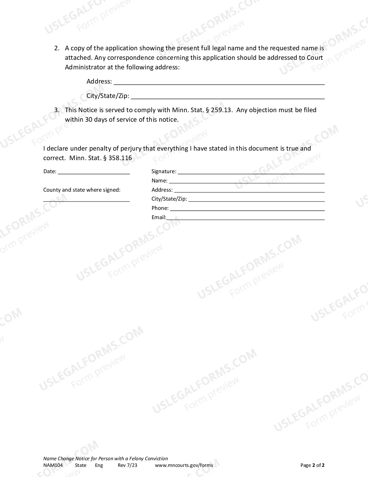 Preview Felon Name Change Notice to Prosecutors