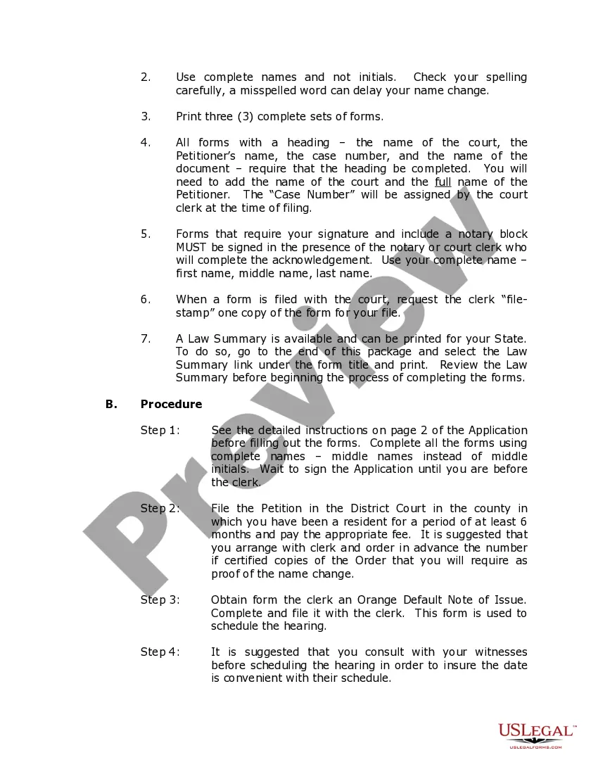 Preview Minnesota Name Change Instructions and Forms Package for a Family