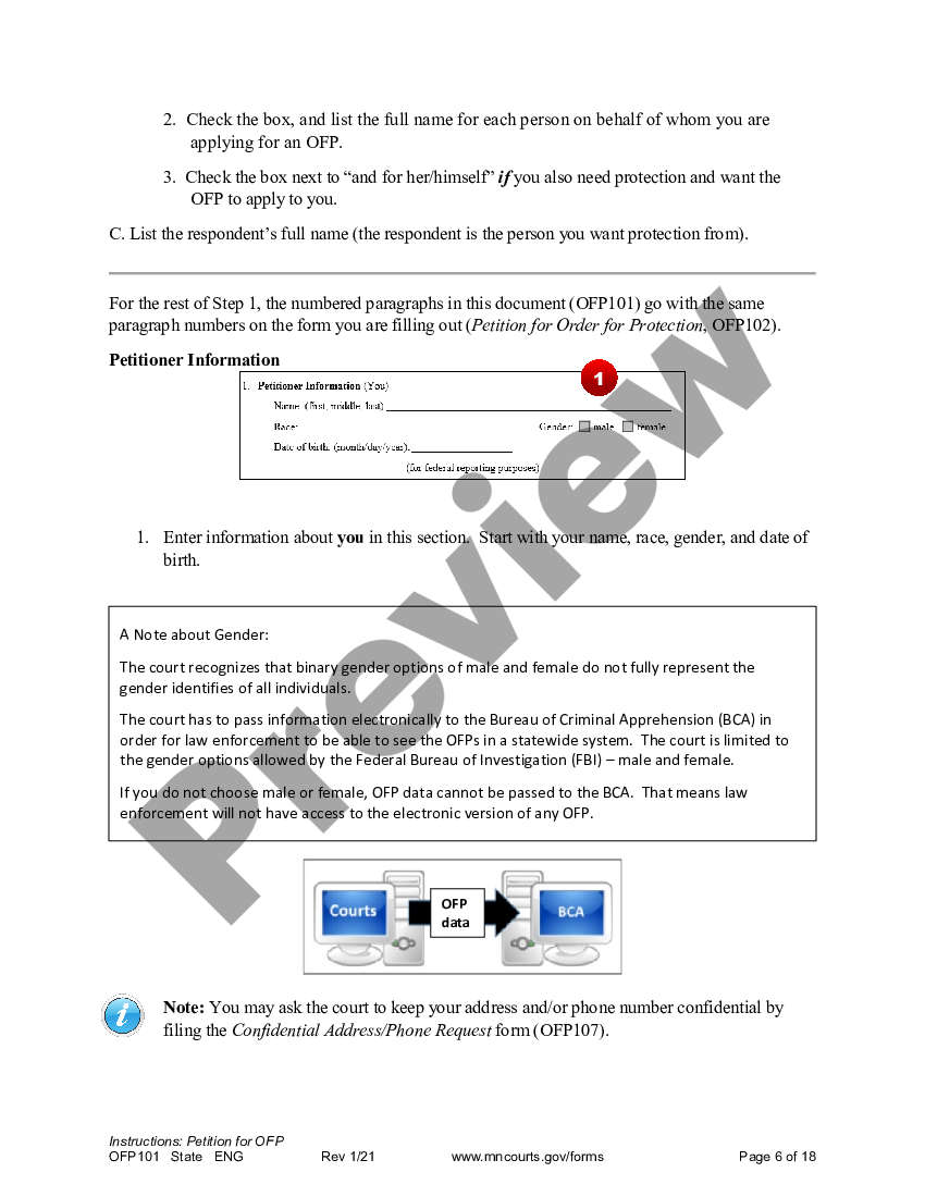 Minnesota Instructions to Apply for an Order for Protection US Legal
