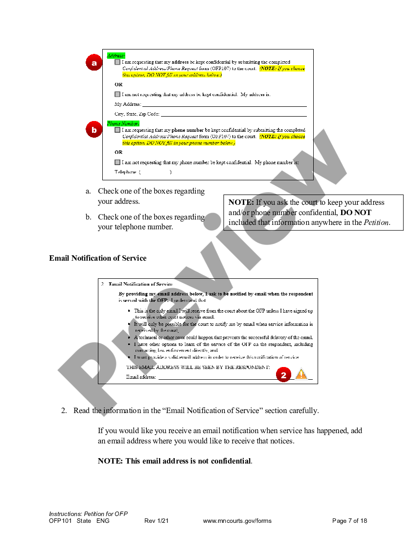 Minnesota Instructions to Apply for an Order for Protection US Legal