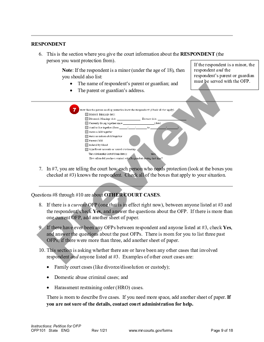 Minnesota Instructions to Apply for an Order for Protection US Legal