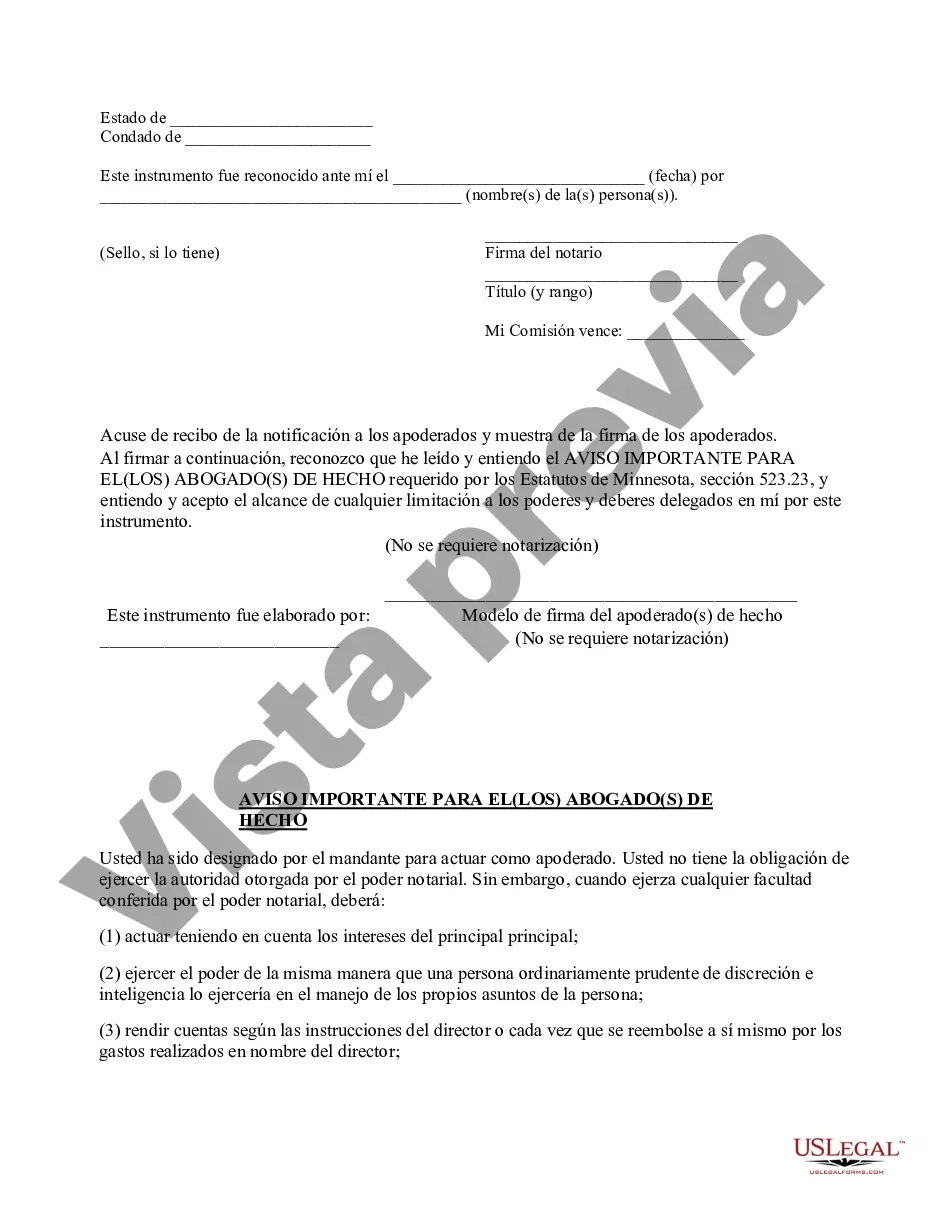 Preview Poder General para el Cuidado y Custodia del Hijo o Hijos