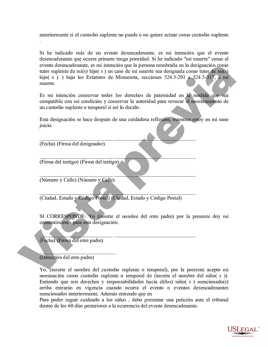 Get Designación de tutor suplente o temporal Preview Designación de tutor suplente o temporal