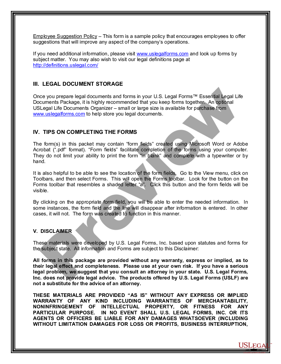 page 3 Company Employment Policies and Procedures Package preview