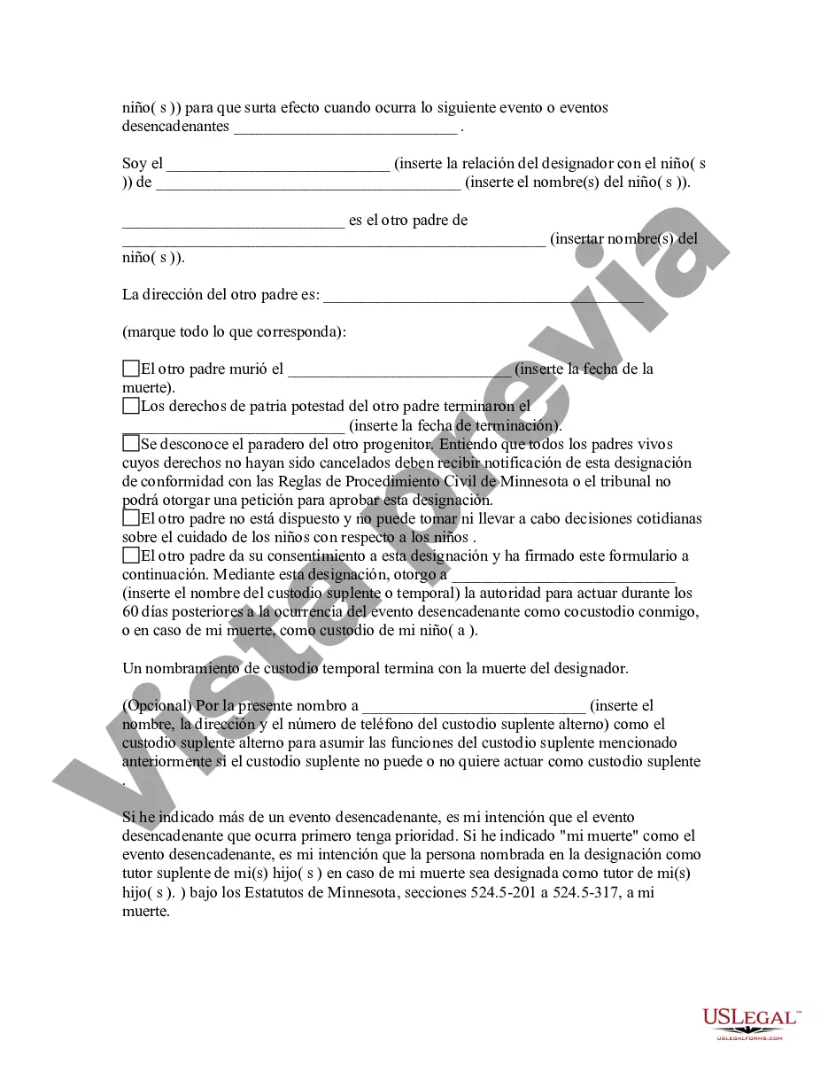 Preview Acuerdo de Cuidador Designado - Formulario Estatutario