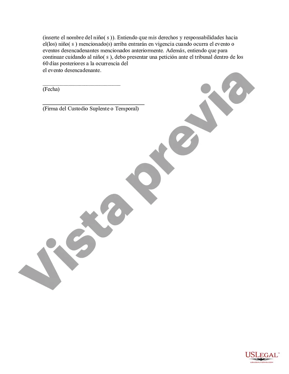 Preview Acuerdo de Cuidador Designado - Formulario Estatutario