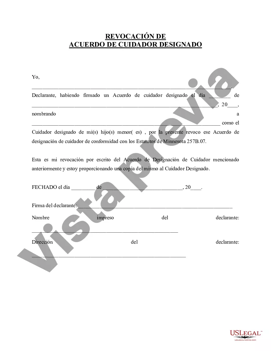 Preview Revocación del acuerdo de cuidador designado