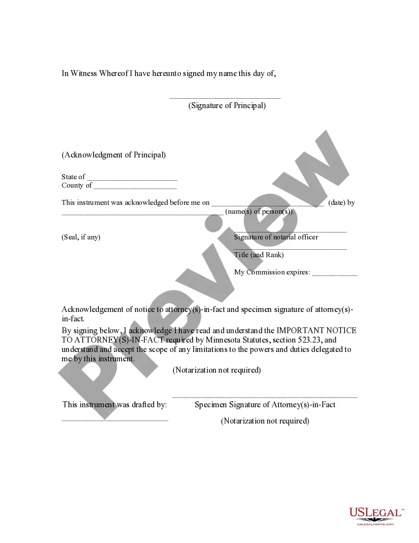 Get Statutory General Power of Attorney with Durable Provisions Preview Statutory General Power of Attorney with Durable Provisions