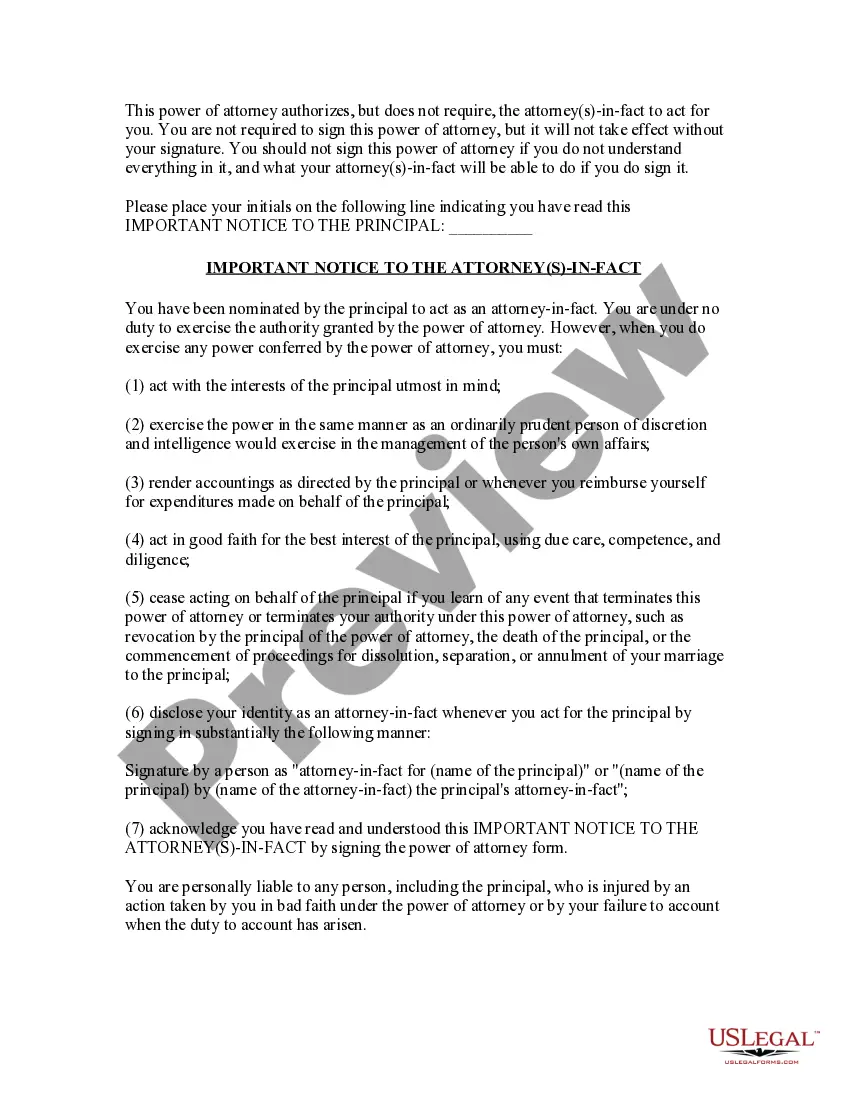 Get Statutory General Power of Attorney with Durable Provisions Preview Statutory General Power of Attorney with Durable Provisions