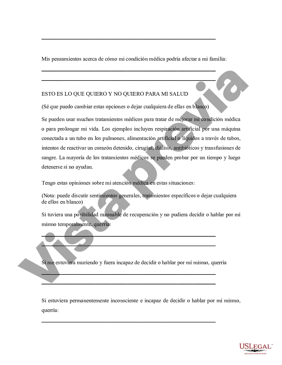 Preview Directiva estatutaria de atención médica como testamento en vida