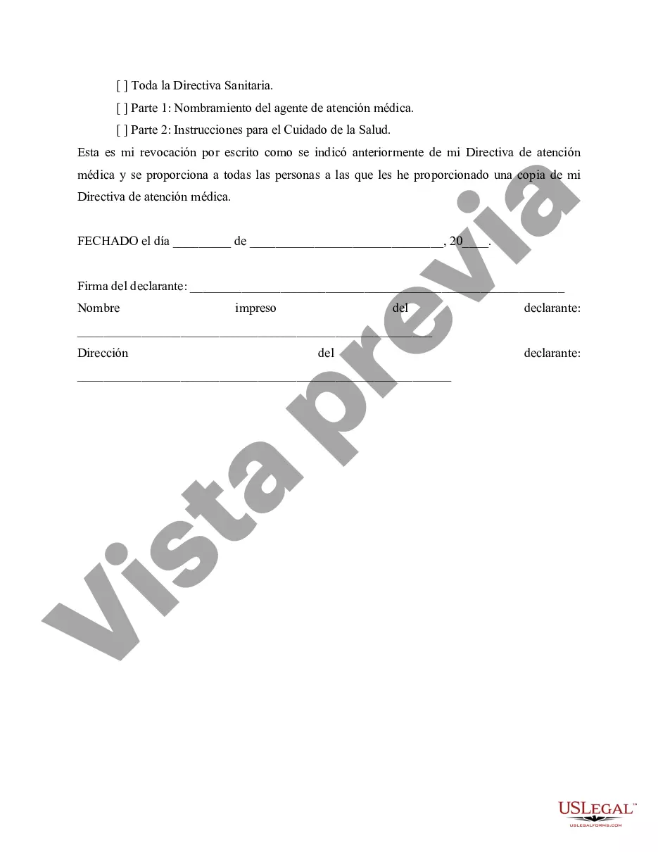 Preview Revocación de la directiva de atención médica