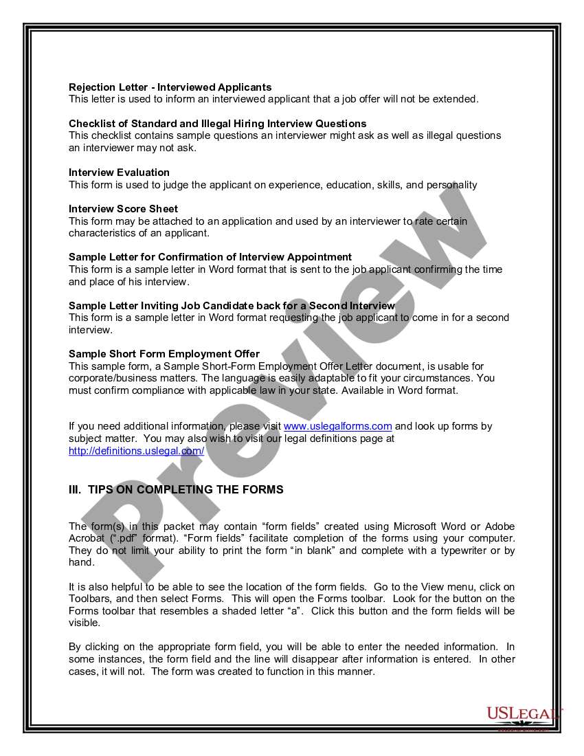 page 2 Employment Interview Package preview