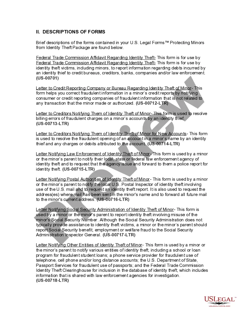 Get Minnesota Protecting Minors from Identity Theft Package Preview Minnesota Protecting Minors from Identity Theft Package