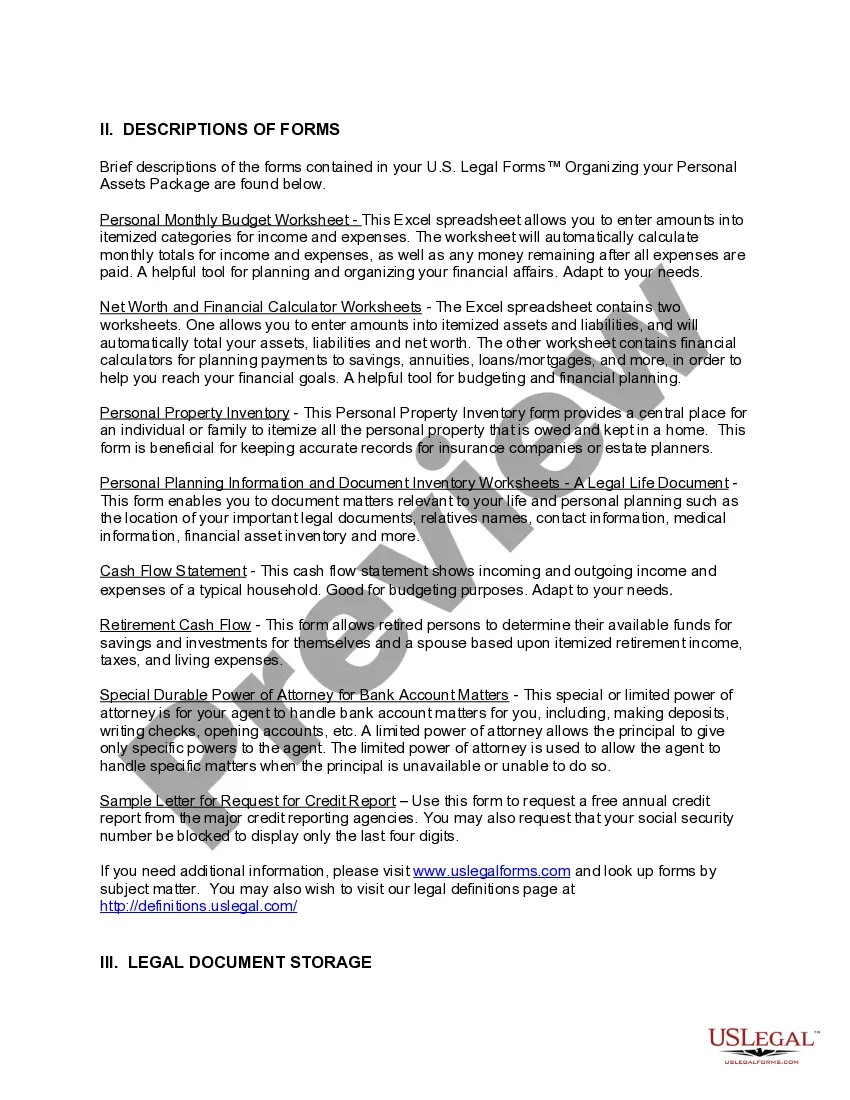 Get Minnesota Organizing your Personal Assets Package Preview Minnesota Organizing your Personal Assets Package