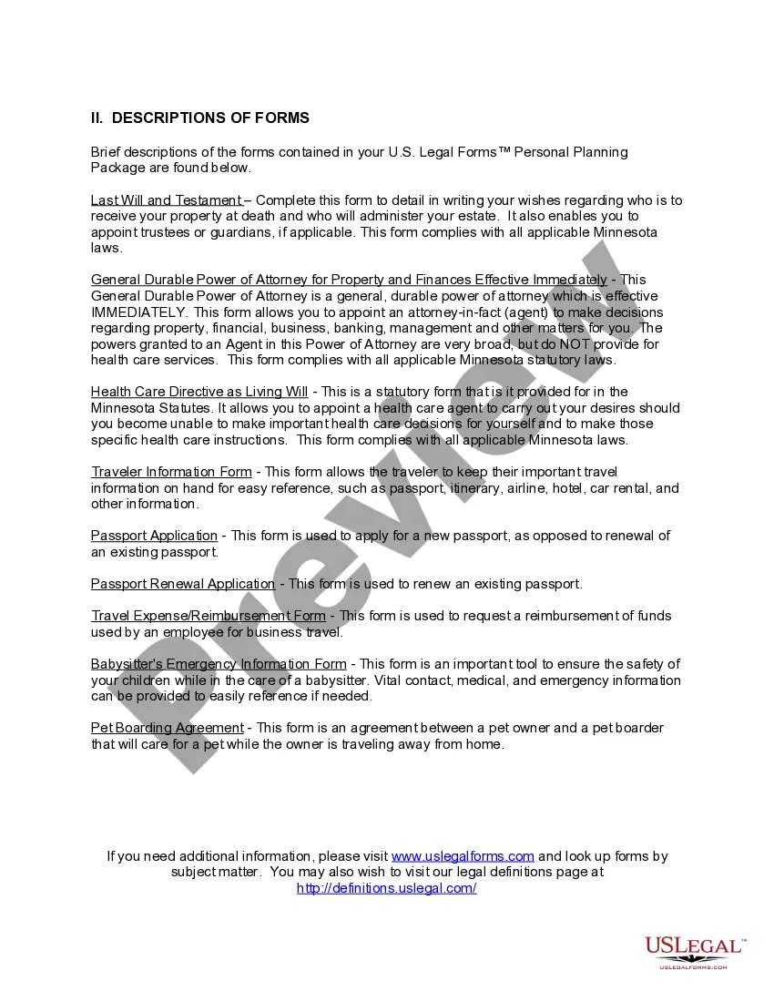 Get Minnesota Essential Documents for the Organized Traveler Package Preview Minnesota Essential Documents for the Organized Traveler Package