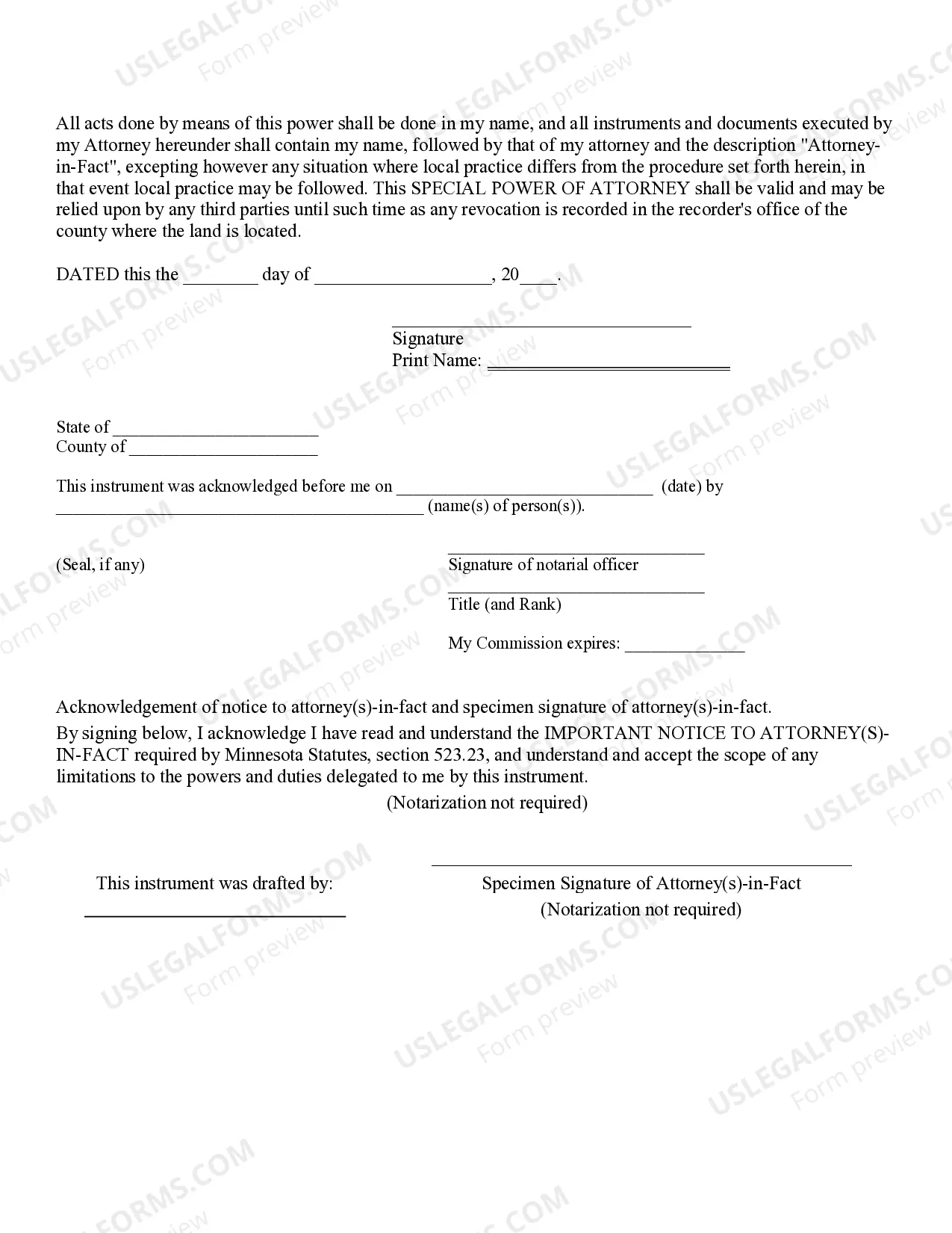 Preview Special or Limited Power of Attorney for Real Estate Sales Transaction By Seller