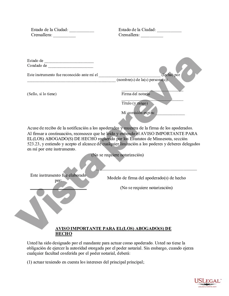 Preview Poder notarial limitado en el que se especifican poderes con ejemplos de poderes incluidos