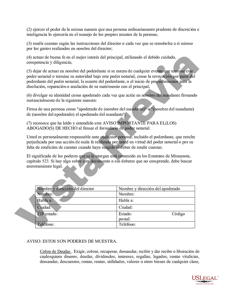 Preview Poder notarial limitado en el que se especifican poderes con ejemplos de poderes incluidos