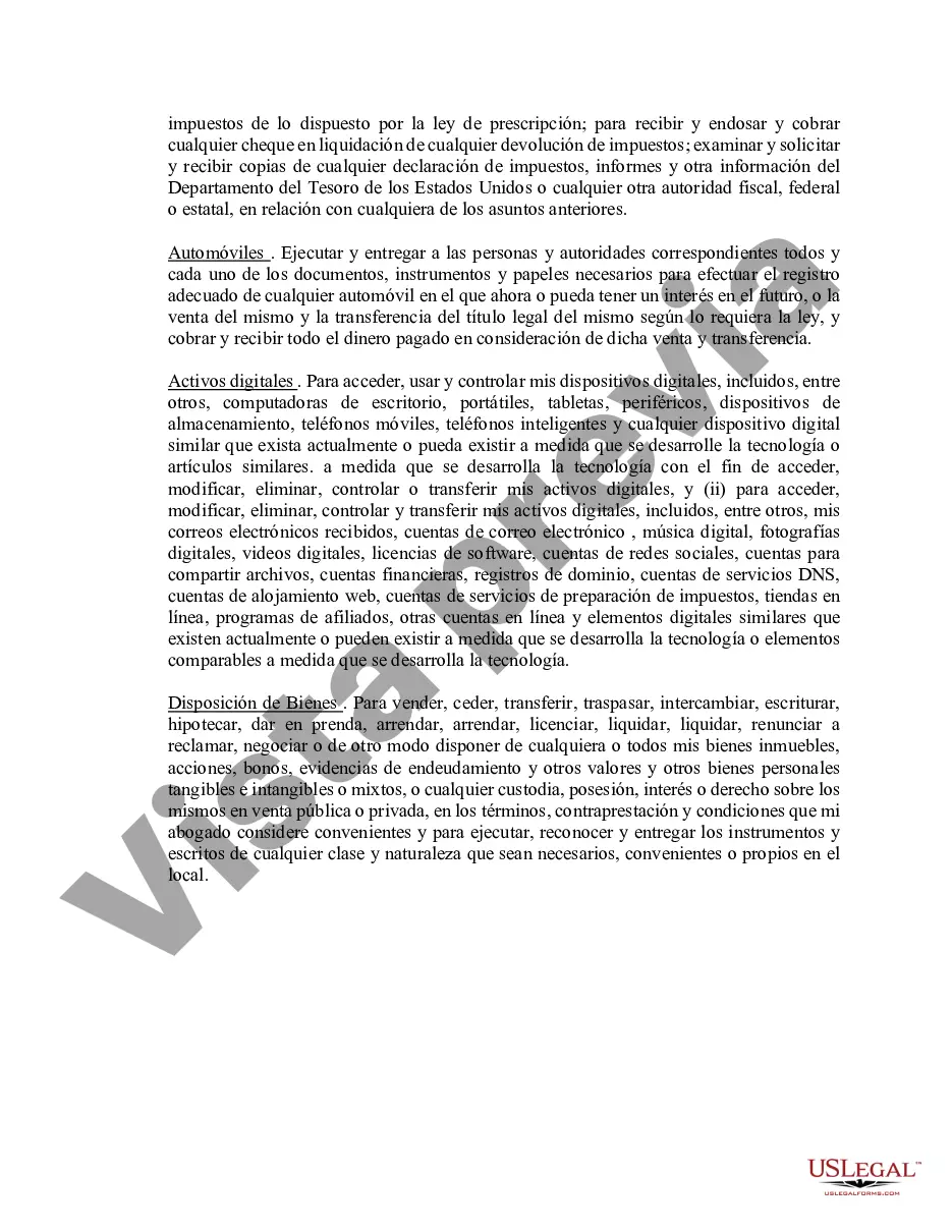 Preview Poder notarial limitado en el que se especifican poderes con ejemplos de poderes incluidos