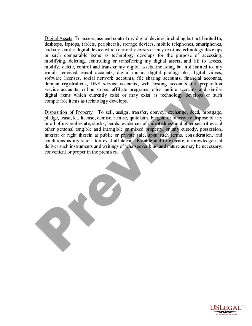 Preview Limited Power of Attorney where you Specify Powers with Sample Powers Included