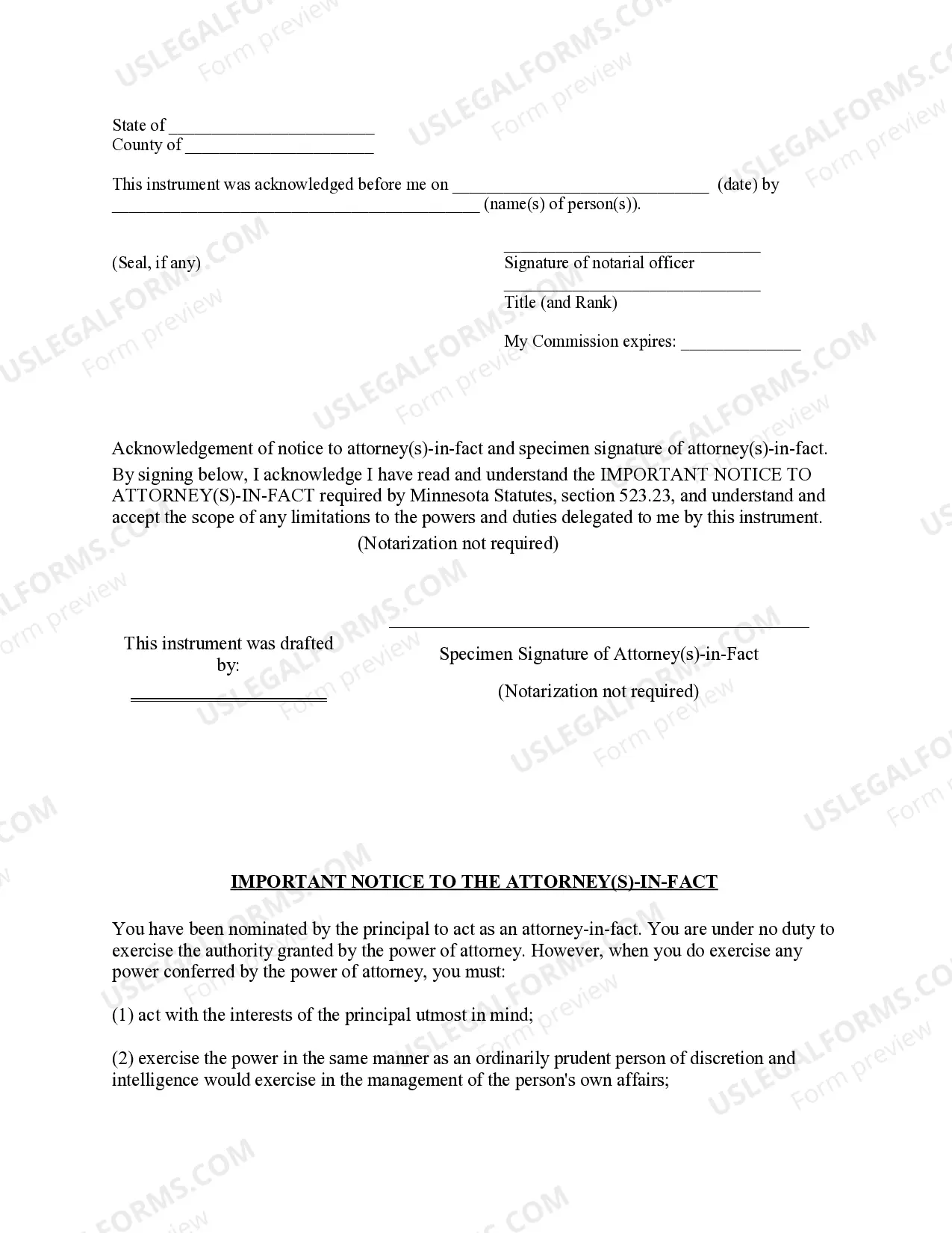 Preview Special Durable Power of Attorney for Bank Account Matters