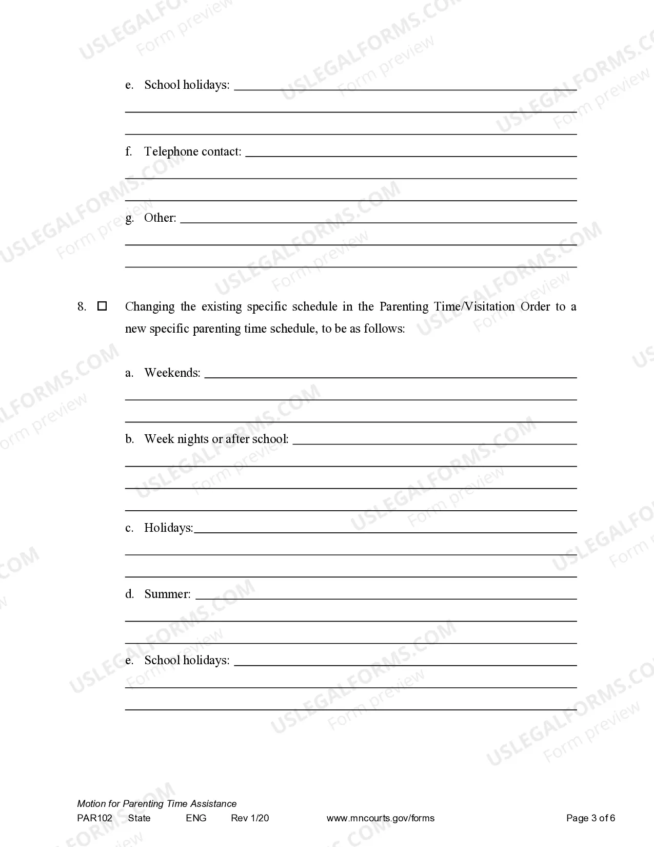 Preview Motion for Parenting Time Assistance