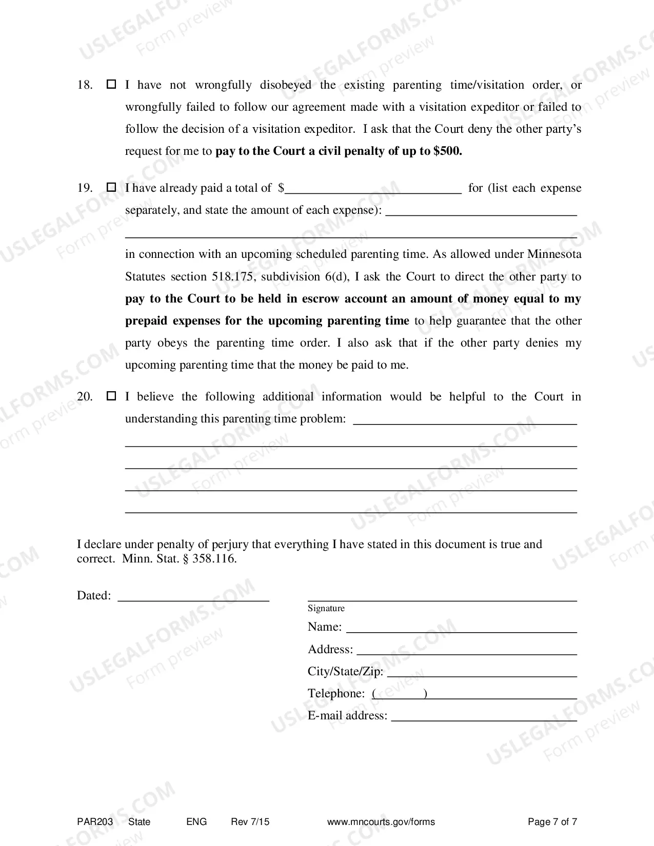 Preview Affidavit in Support of Responsive Motion
