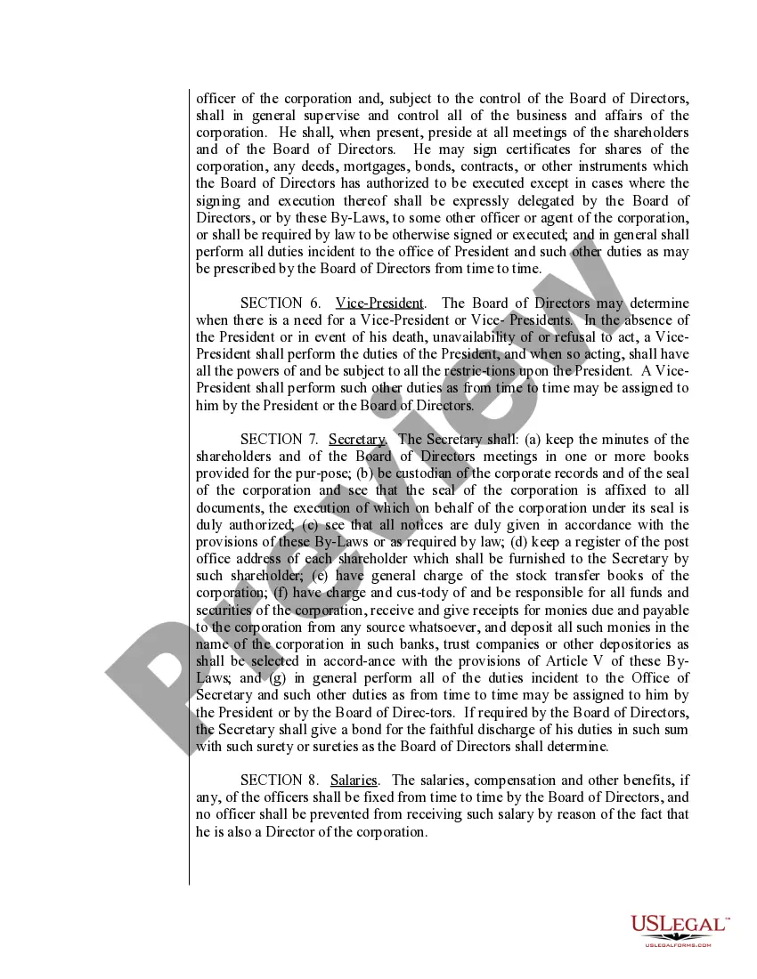 Preview Sample Bylaws for a Minnesota Professional Corporation