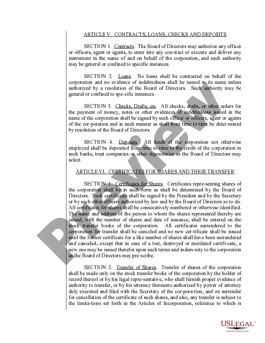 Preview Sample Bylaws for a Minnesota Professional Corporation